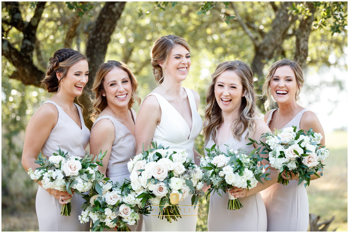 Austin wedding photographer terrace club bride bridesmaids laughing
