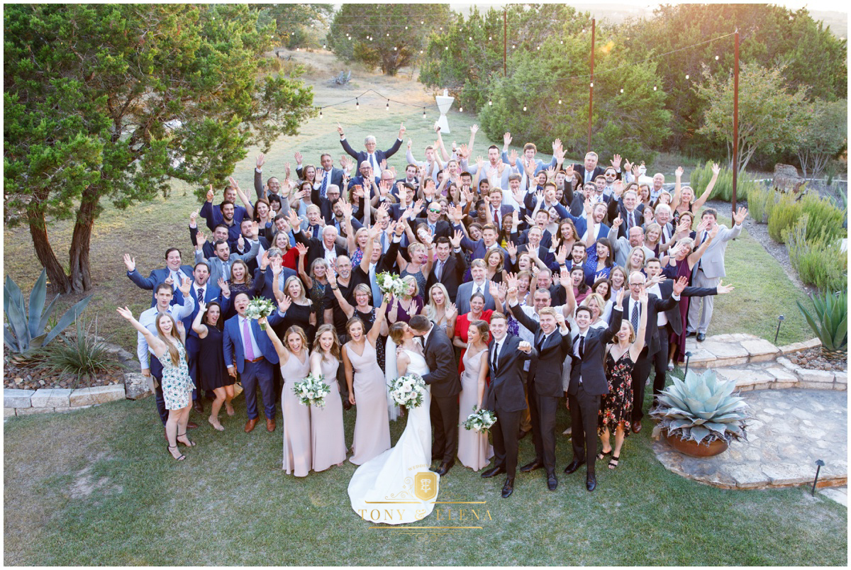 Austin wedding photographer terrace club large group picture