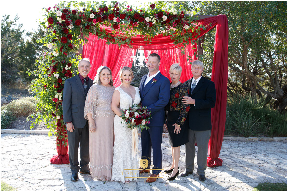 austin wedding photographer terrace club wedding photographer bride groom with parents