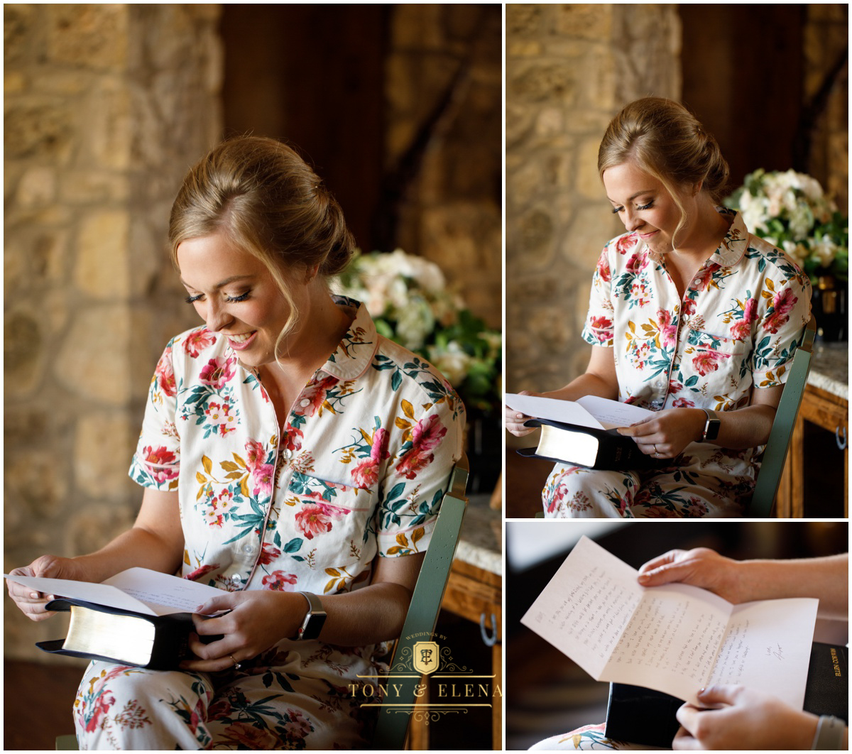 maes ridge wedding photographer austin wedding photographer bride reading letter